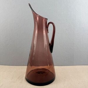 VTG 1950s Winslow Anderson Blenko 976 Amethyst Glass Pitcher 18" MCM